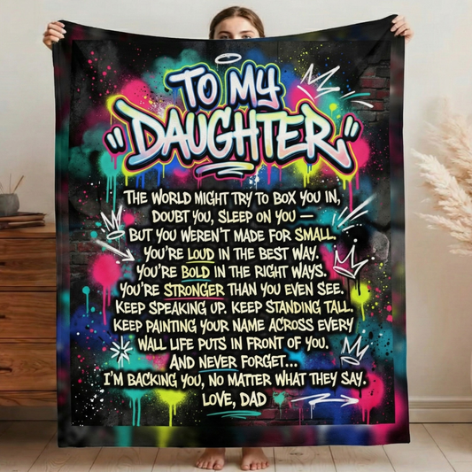 Dad Gift Graffiti Blanket Encouraging Daughter’s Power And Voice
