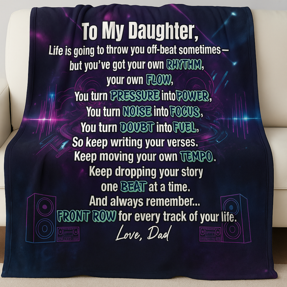 Empowering Dad To Daughter Music Blanket With Love