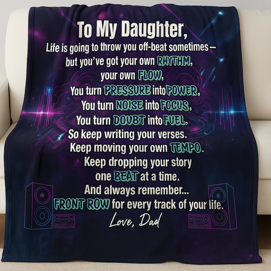 Empowering Dad To Daughter Music Blanket With Love