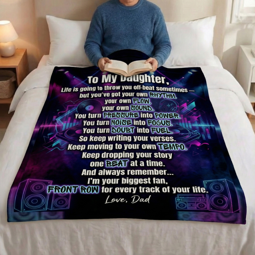 Empowering Dad To Daughter Music Blanket With Love