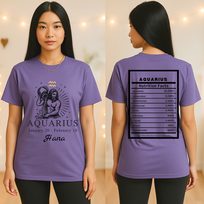 Aquarius Zodiac Water Bearer shirt  Astrology January 20 to February 18