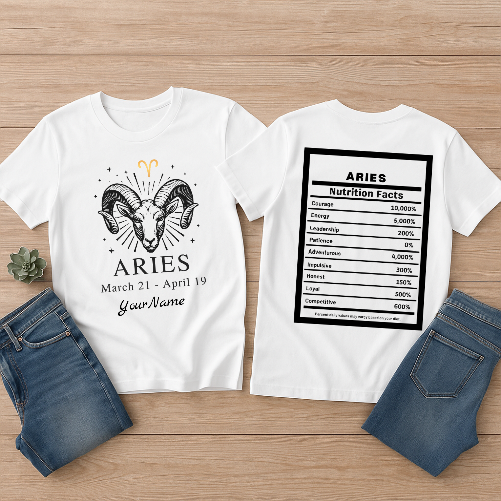 Aries Ram Illustration T-Shirt | Zodiac March 21 to April 19