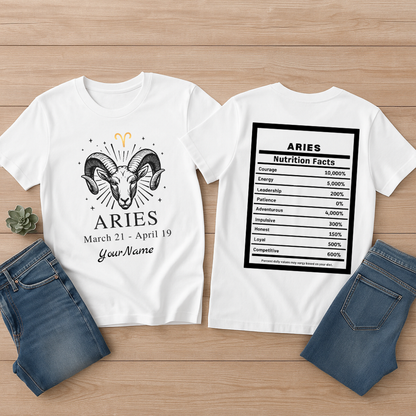 Aries Ram Illustration T-Shirt | Zodiac March 21 to April 19