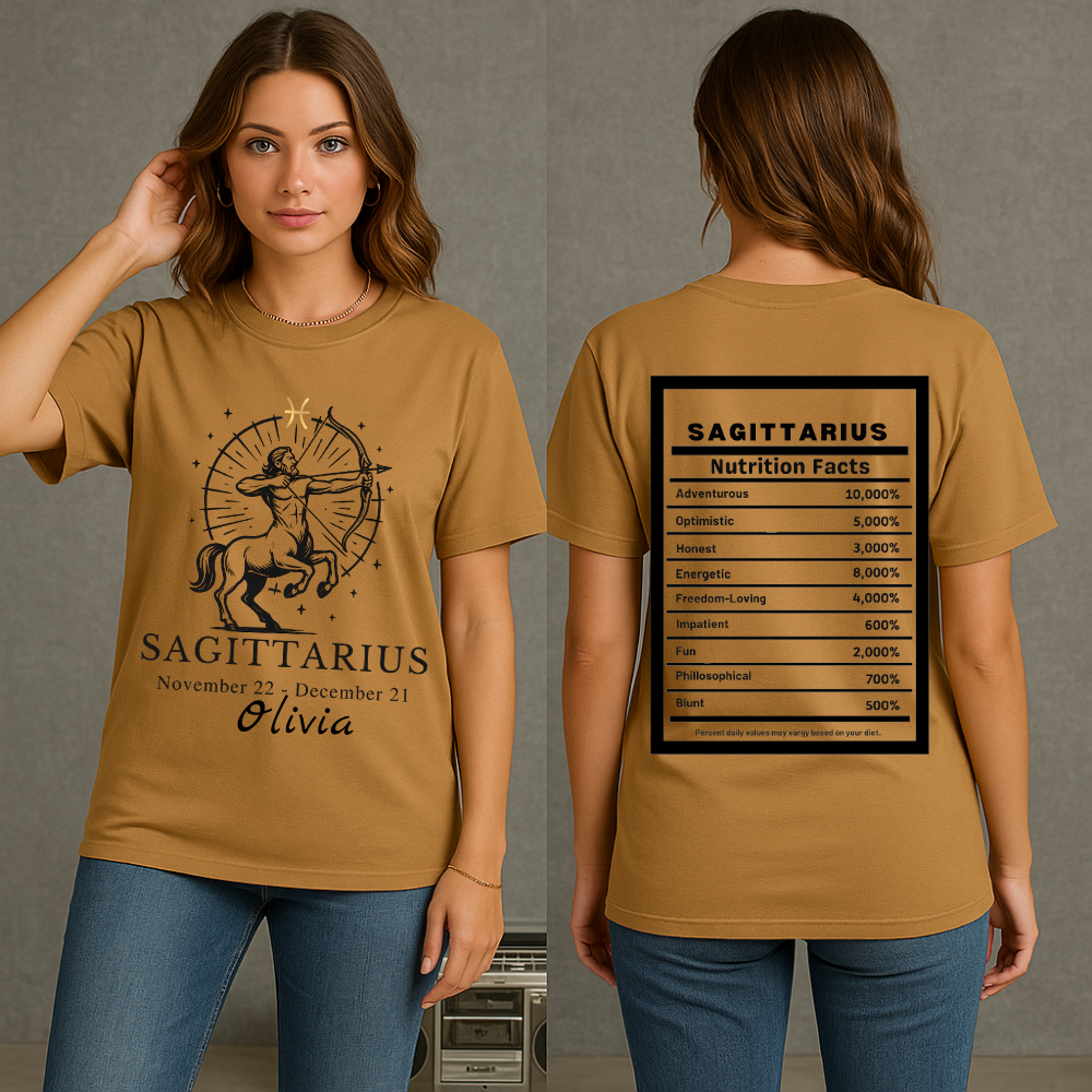 Sagittarius Zodiac Tee: Star Sign Gift, Astrology Shirt, Unicorn Design, November Birthdays, Unisex Heavy Cotton