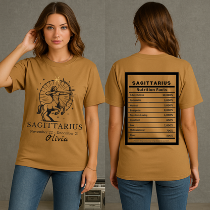 Sagittarius Zodiac Tee: Star Sign Gift, Astrology Shirt, Unicorn Design, November Birthdays, Unisex Heavy Cotton