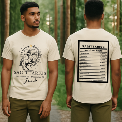 Sagittarius Zodiac Tee: Star Sign Gift, Astrology Shirt, Unicorn Design, November Birthdays, Unisex Heavy Cotton