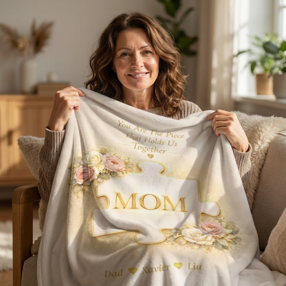 Heartfelt Mom Puzzle Keepsake Sherpa Blanket