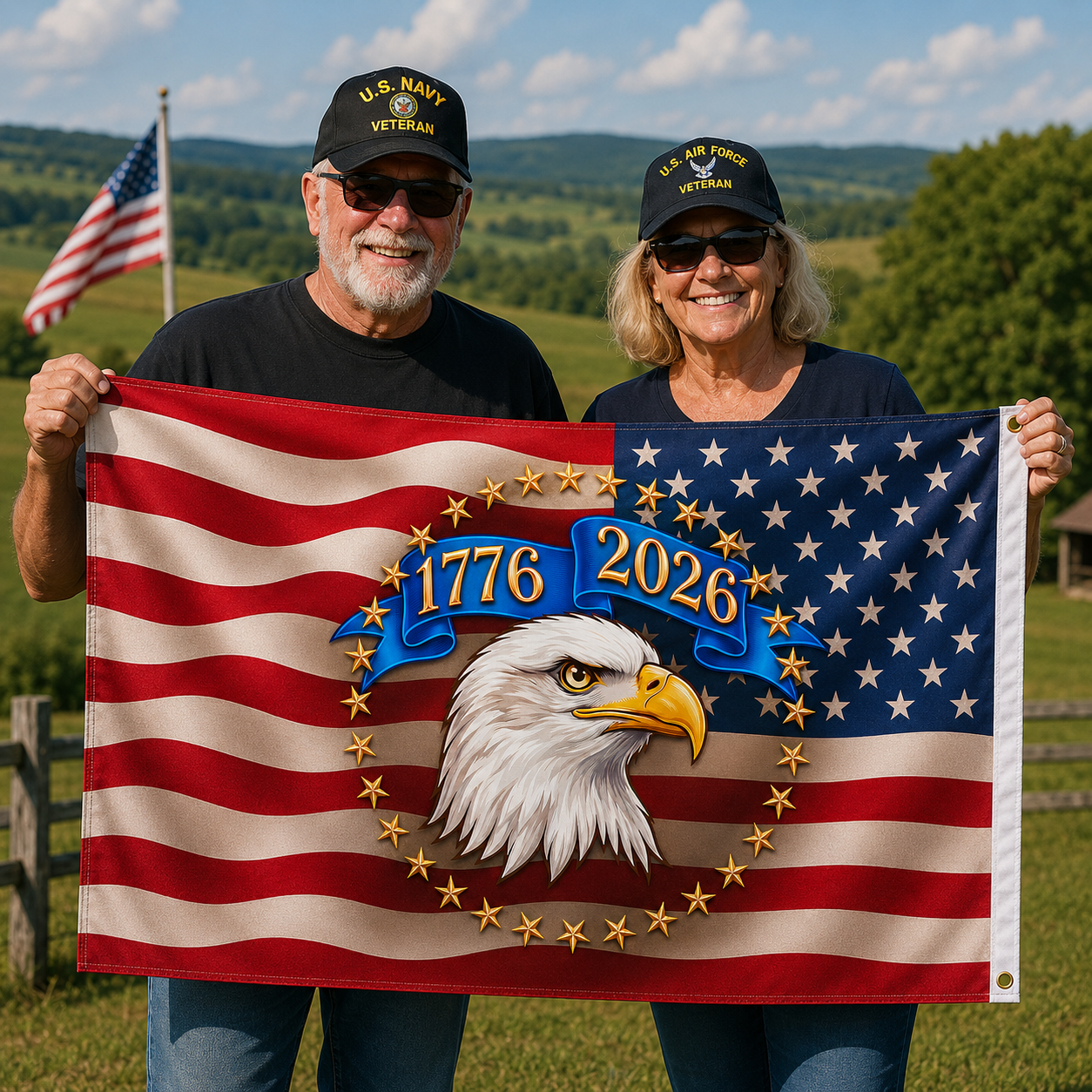 1776–2026 America 250 Eagle Flag | Double-Sided Patriotic USA Anniversary Flag