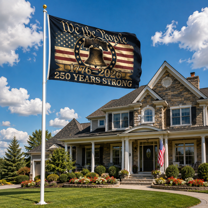 We The People 1776 2026 America 250th Anniversary Flag | Liberty Bell Patriotic Double-Sided Flag