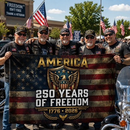 America 250 Years of Freedom Flag 1776 2026 Patriotic Anniversary Flag Double Sided American Eagle Outdoor Decor