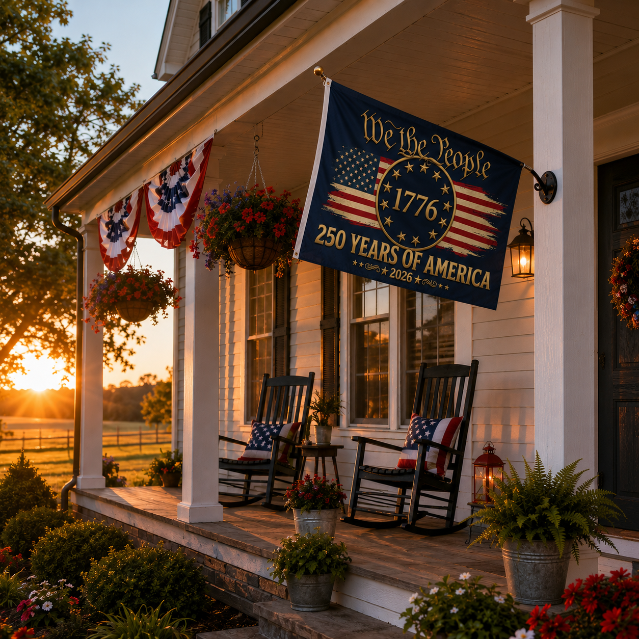 250 Years of America Flag | 1776  2026 We The People Patriotic Double Sided Outdoor Flag