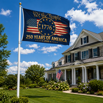 250 Years of America Flag | 1776  2026 We The People Patriotic Double Sided Outdoor Flag