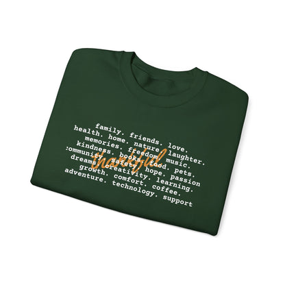 Thankful Sweatshirt Cozy Fall Apparel with a Gratitude List