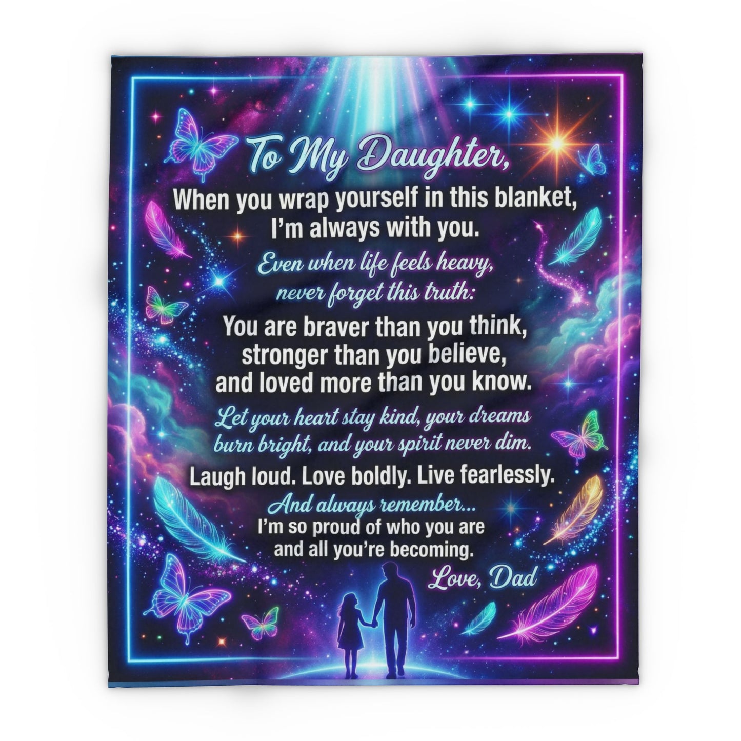 Heartfelt Dad Gift Blanket Encouraging Daughter’s Strength Daily