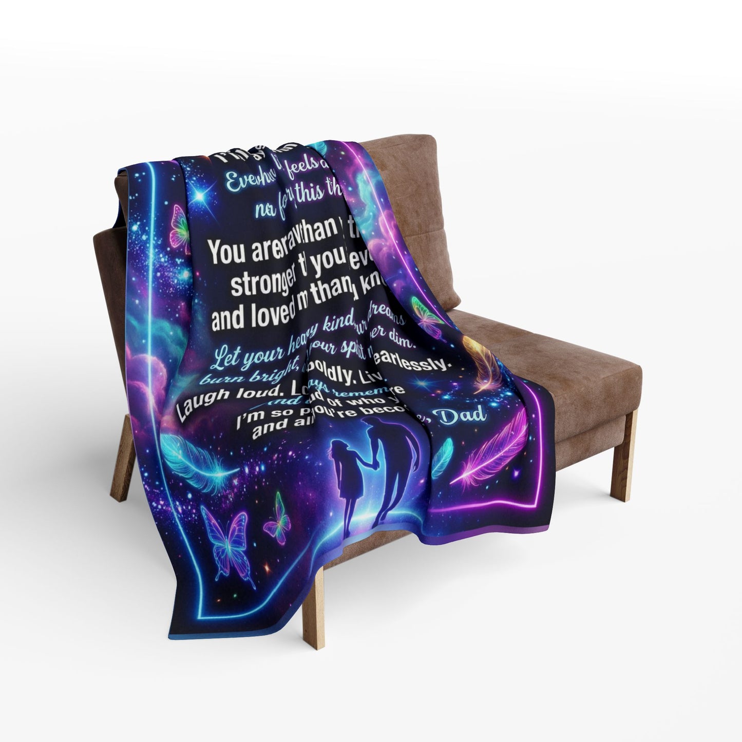 Heartfelt Dad Gift Blanket Encouraging Daughter’s Strength Daily