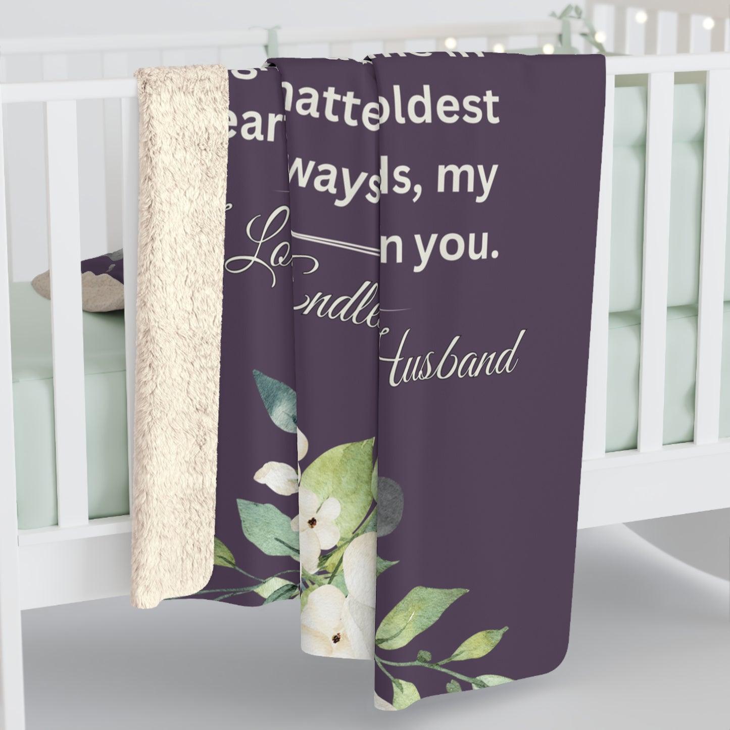 Romantic Sherpa Fleece Blanket for Wife - Cozy Gift with Heartfelt Message