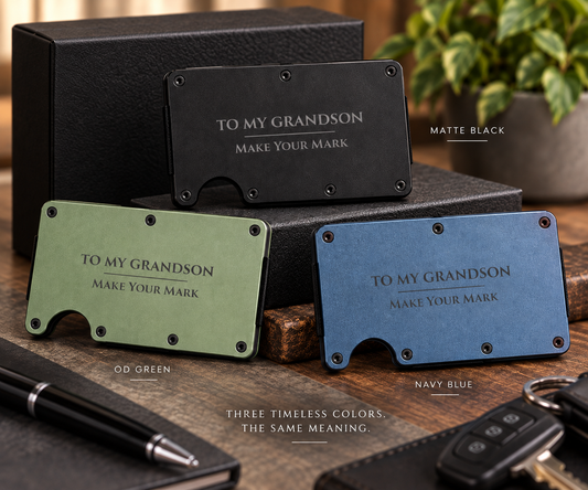 To My Grandson Engraved Metal Wallet – Gift from Grandma