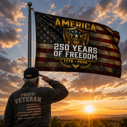 America 250 Years of Freedom Flag 1776 2026 Patriotic Anniversary Flag Double Sided American Eagle Outdoor Decor