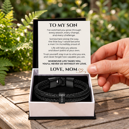 To My Son, Personalized Name Bracelet From Mom