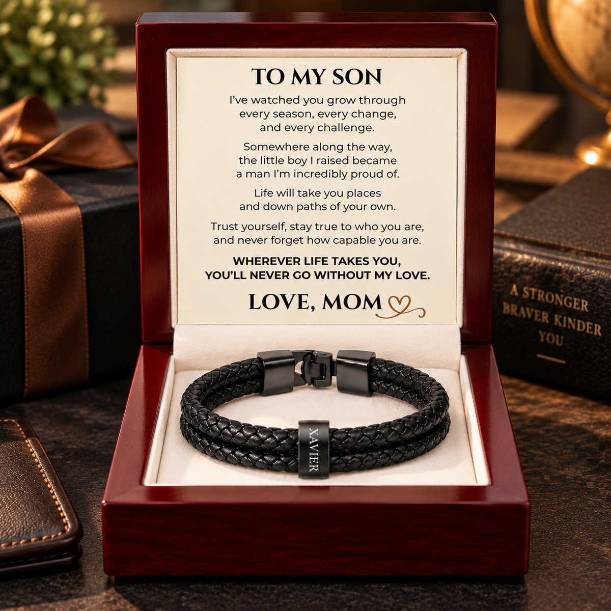 To My Son, Personalized Name Bracelet From Mom