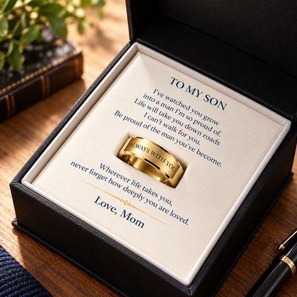 To My Son Personalized Engraved Ring from Mom
