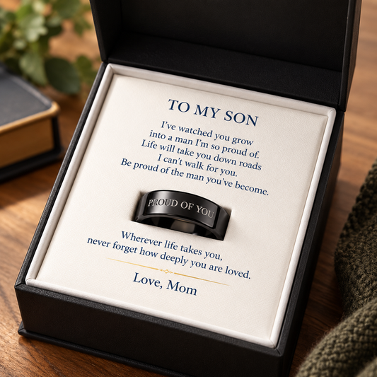 To My Son Personalized Engraved Ring from Mom