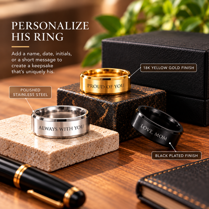 To My Son Personalized Engraved Ring from Mom