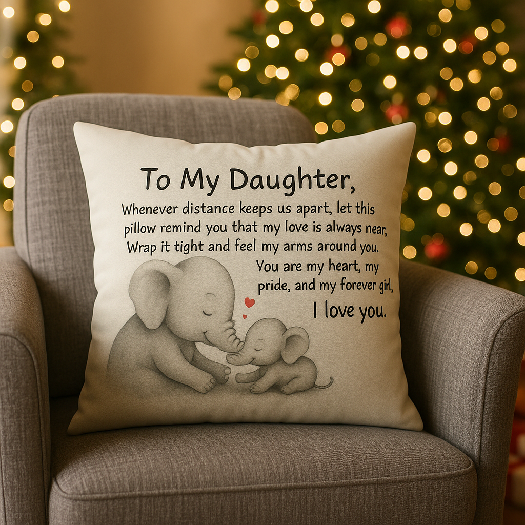 Love Knows No Distance Pillow Heartfelt Gift for Daughter