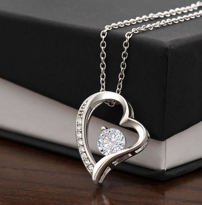 To My Granddaughter – Forever & Always Heart Necklace (14K White or 18K Gold)
