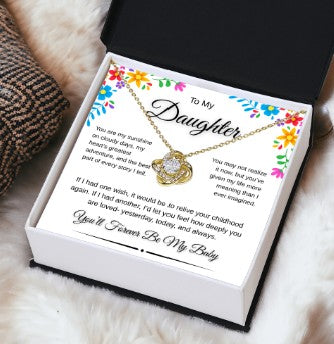 To My Daughter – “You'll Forever Be My Baby” Love Knot Necklace