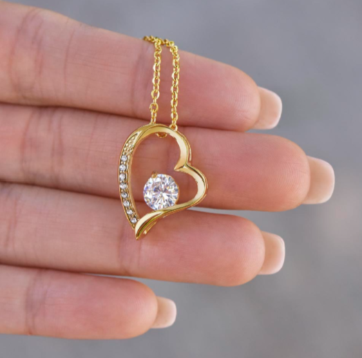 To My Beautiful Daughter – Forever Love Necklace (14K White Gold or 18K Yellow Gold)