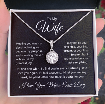 To My Wife – Eternal Hope Necklace with Heartfelt Message Card | Anniversary, Birthday, Christmas Gift