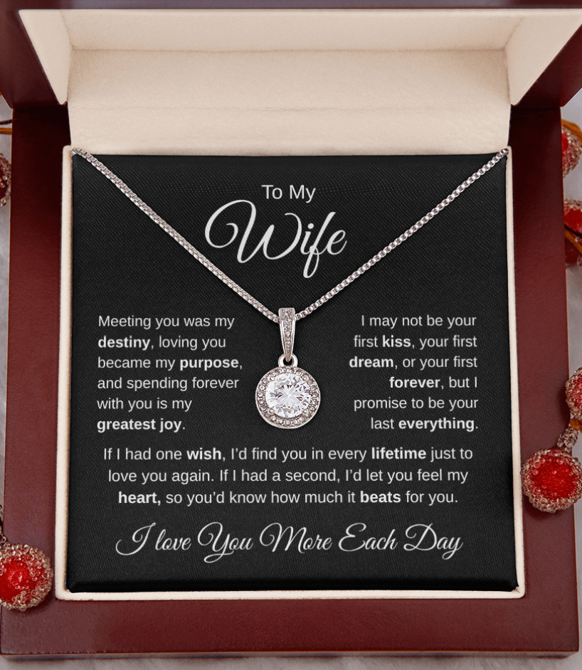 To My Wife – Eternal Hope Necklace with Heartfelt Message Card | Anniversary, Birthday, Christmas Gift