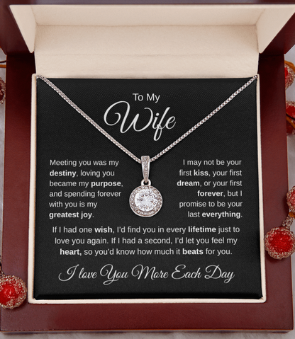 To My Wife – Eternal Hope Necklace with Heartfelt Message Card | Anniversary, Birthday, Christmas Gift