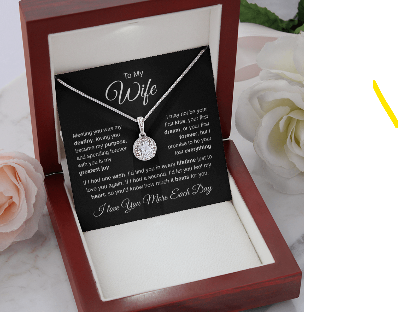 To My Wife – Eternal Hope Necklace with Heartfelt Message Card | Anniversary, Birthday, Christmas Gift