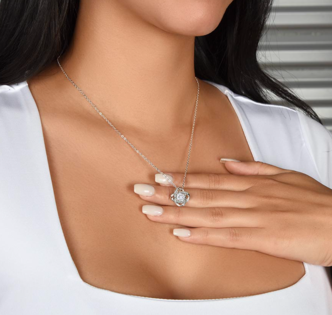 Love Knot Necklace for Wife – “Endlessly Devoted” Message Card
