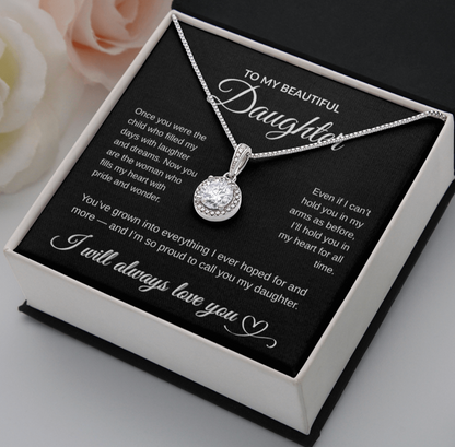 To My Beautiful Daughter – Dad's Christmas Necklace Gift w/ Full Message