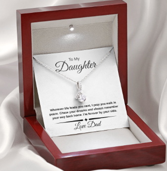 To My Daughter – Sparkling Gift of Guidance & Love  Available in 14K White Gold or 18K Yellow Gold