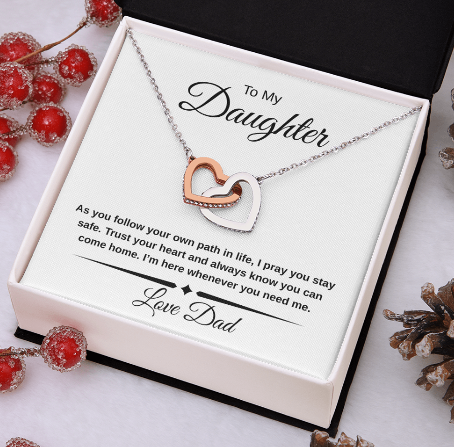 Interlocking Hearts Necklace — A Father's Promise, Always