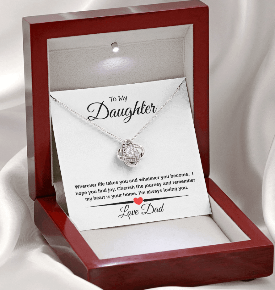 Heartfelt Father Daughter Gift Love Knot Necklace