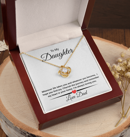Heartfelt Father Daughter Gift Love Knot Necklace