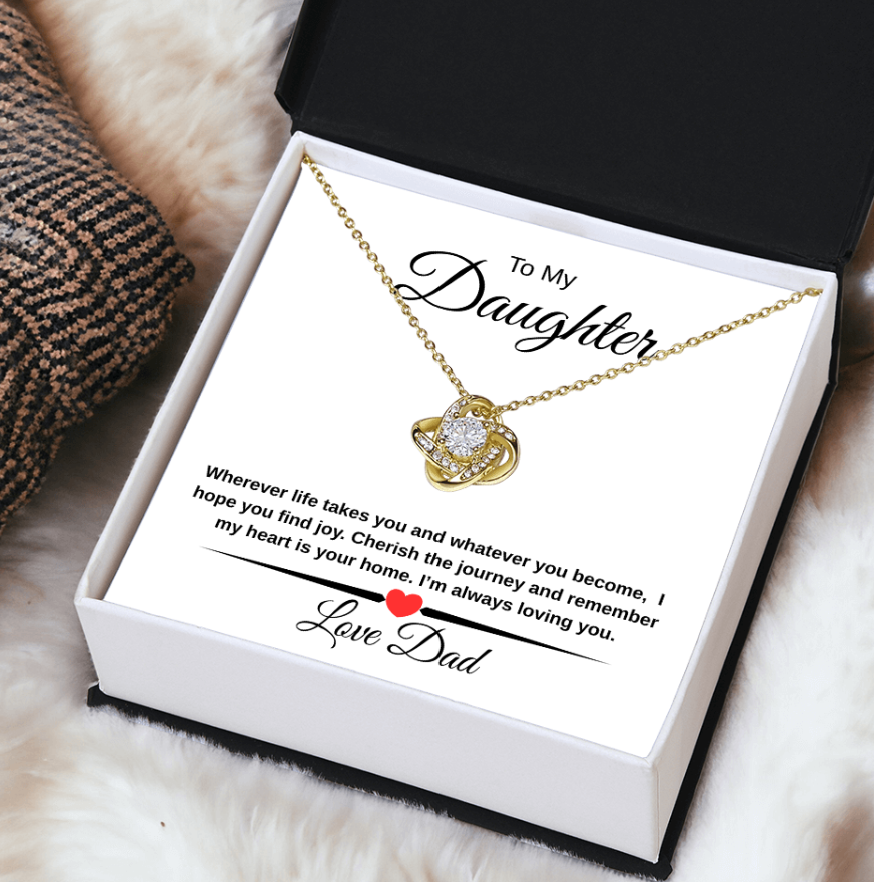 Heartfelt Father Daughter Gift Love Knot Necklace