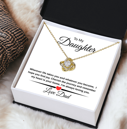 Heartfelt Father Daughter Gift Love Knot Necklace