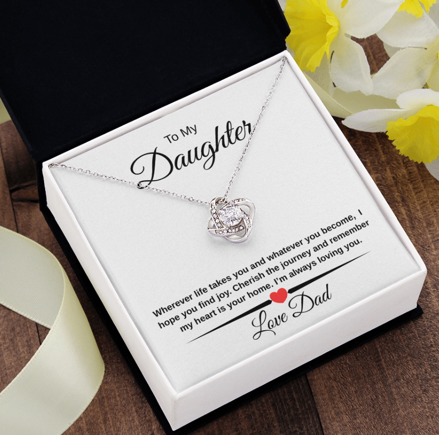 Heartfelt Father Daughter Gift Love Knot Necklace
