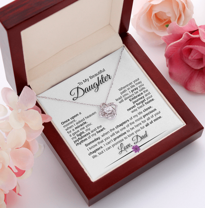 Unbreakable Father Daughter Love Knot Necklace Gift Forever- A heartfelt gift from Dad to Daughter.