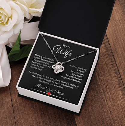 Wife Love Knot Necklace Meaningful Romantic Gift