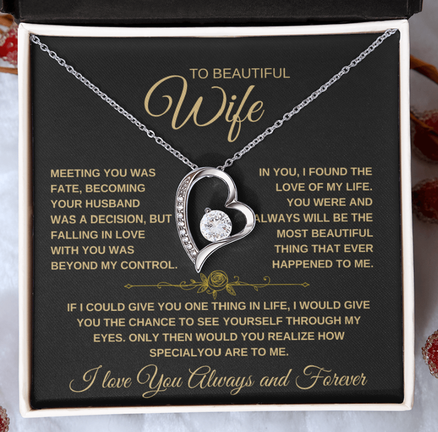 To My Wife Forever Love Heart Necklace (23)