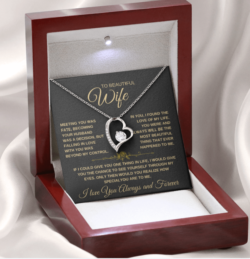 To My Wife Forever Love Heart Necklace (23)