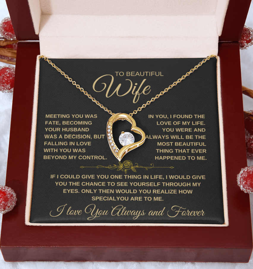 To My Wife Forever Love Heart Necklace (23)