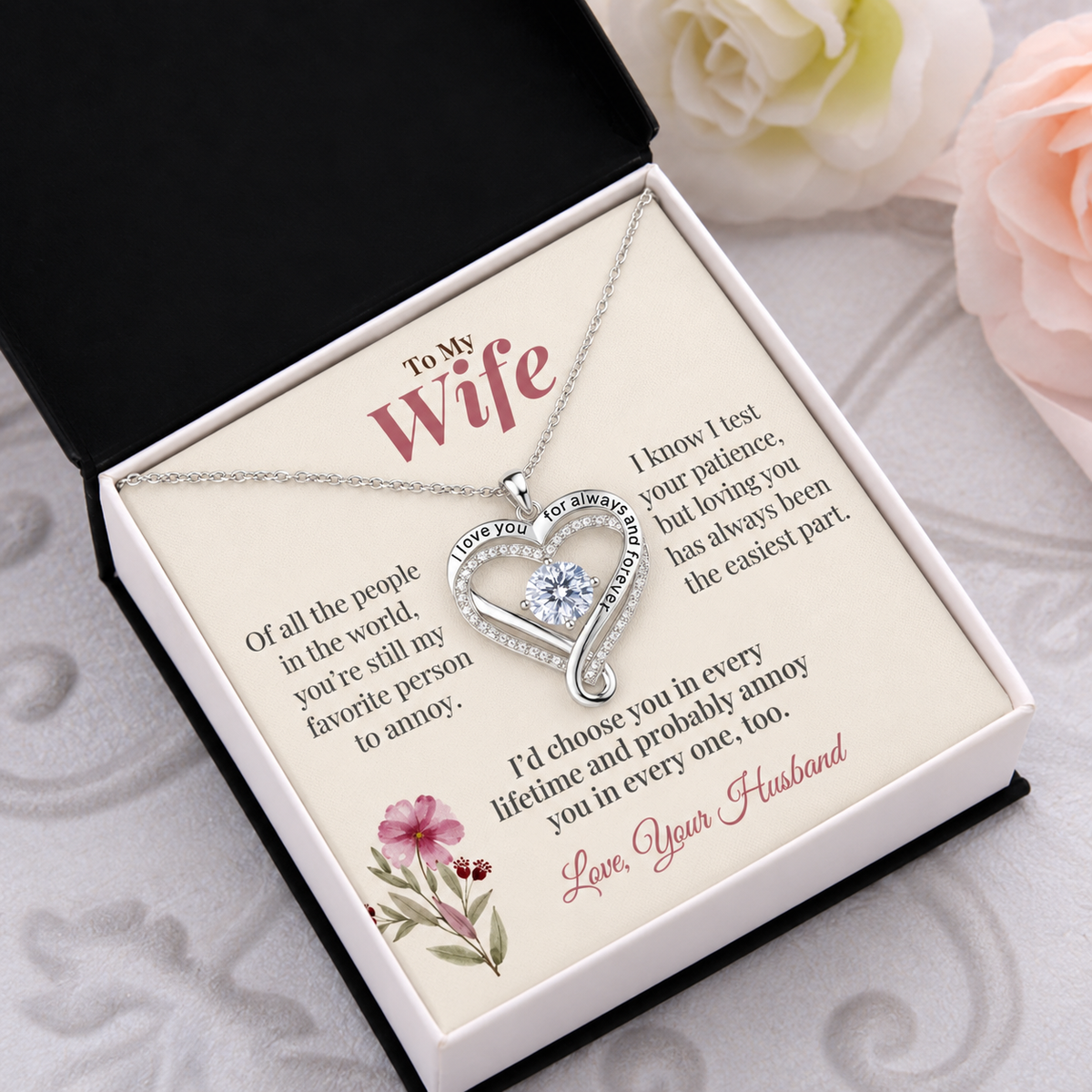 To My Wife, You're My Favorite Person to Annoy | Love You Always Necklace from Husband